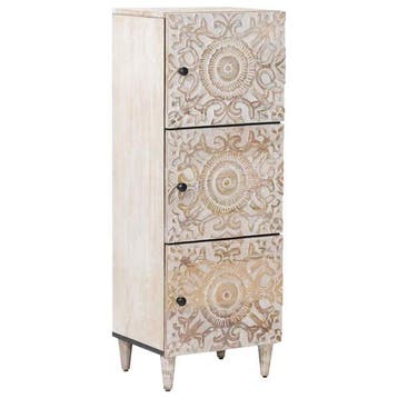 Hoge Kast Wit - Mango Hout | Retour Deal | 35% Korting, Verzenden