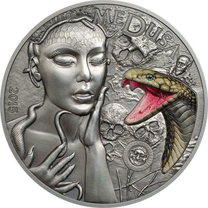 Palau. 10 Dollars 2015 Mythical Creatures - Medusa, 2 Oz, Postzegels en Munten, Munten | Europa | Niet-Euromunten