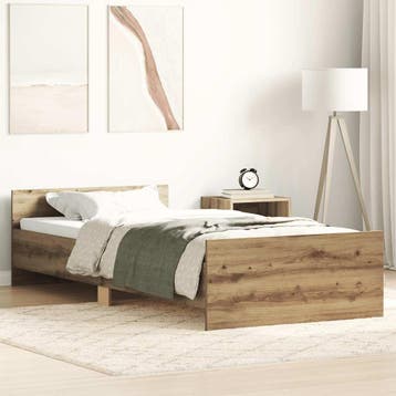 vidaXL Bedframe zonder matras spaanplaat artisanaal, Verzenden, Nieuw