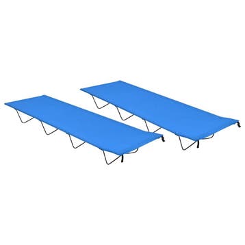 vidaXL Campingbedden 2 st 180x60x19 cm oxford stof en staal, Caravans en Kamperen, Kampeeraccessoires, Verzenden, Nieuw