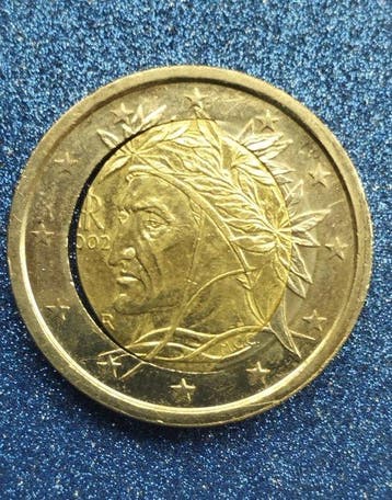 Italië. 2 Euro 2002 Con difetto di produzione del tondelo