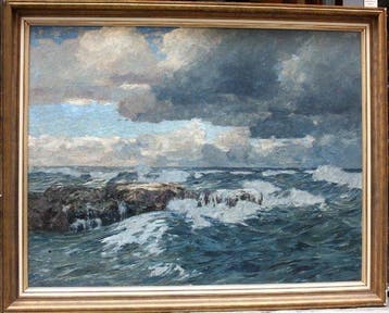 Andreas Dirks (1866-1922) - Sea waves