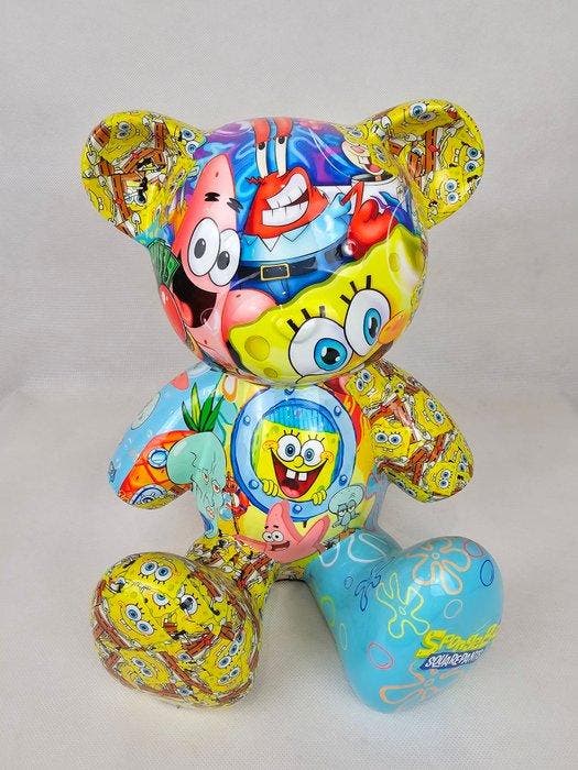 ArtBrut by Ann - Teddy SpongeBob Pop-Art, Antiek en Kunst, Kunst | Designobjecten