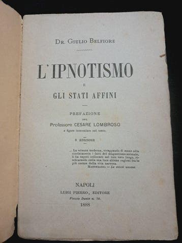 Dr. Giulio Belfiore; Cesare Lombroso (prefazione) -