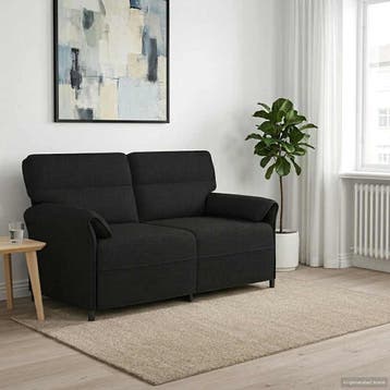 vidaXL 2-Zits Sofa 2-zits Zwart 158 x 83 x 95 cm Stof, Verzenden, Nieuw