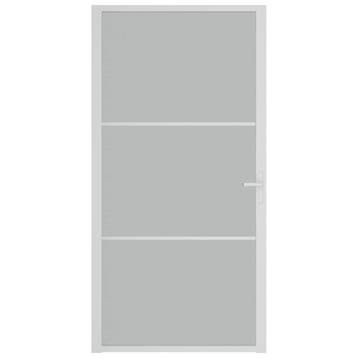 vidaXL Binnendeur 102,5x201,5 cm matglas en aluminium wit, Verzenden