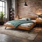 TPT Möbel Woodbury Massief Wild Eiken Balkenbed - 200 x 200, Huis en Inrichting, Slaapkamer | Bedden, Nieuw