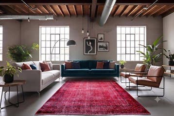 Rood vintage - Vloerkleed - 315 cm - 185 cm - met