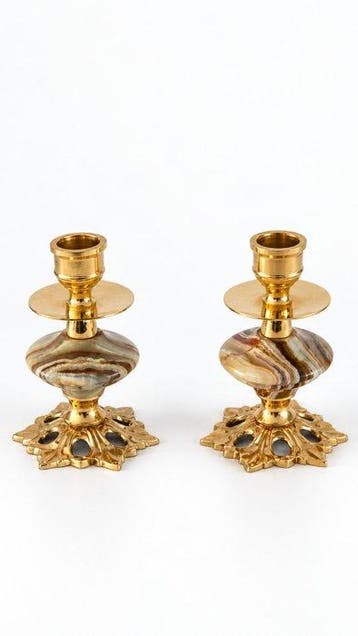 Chandelier (2) - Laiton doré - Classiques en onyx de luxe