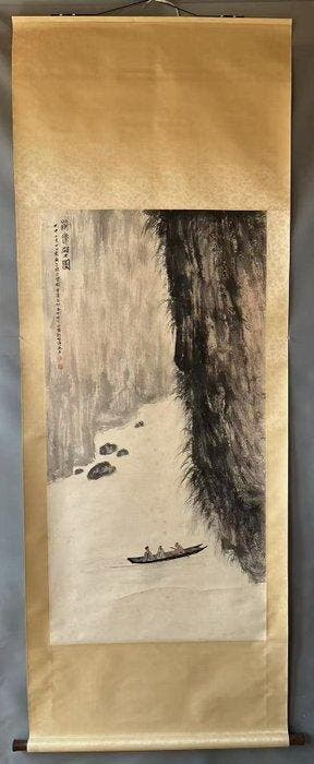 INK AND COLOR ON PAPER PAINTING LANDSCAPE -