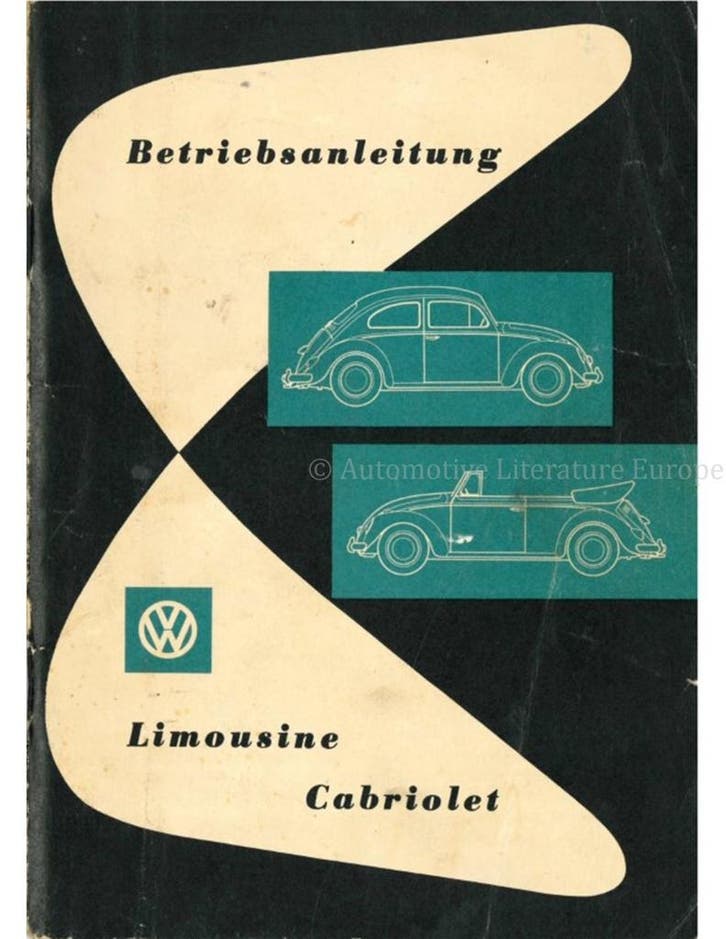 1960 VOLKSWAGEN KEVER 1200 INSTRUCTIEBOEK DUITS, Autos : Divers, Modes d'emploi & Notices d'utilisation