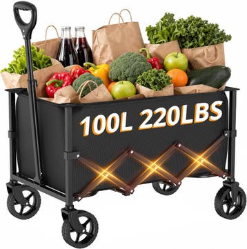 RYGEO Bolderkar 100L | Tweede kansje | OP = OP, Caravans en Kamperen, Verzenden, Opvouwbaar, Zo goed als nieuw