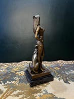 Cesaro - sculptuur, Cleopatra met PANTHER - 27 cm - Brons,