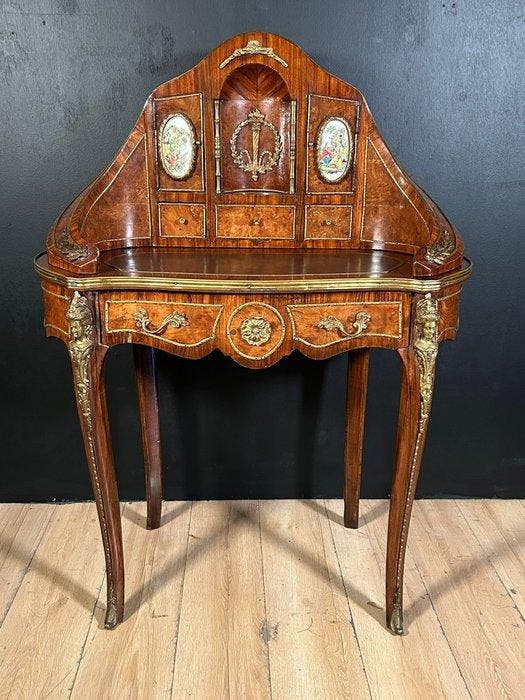 Schrijftafel - Hout, Brons, Antiquités & Art, Antiquités | Autres Antiquités