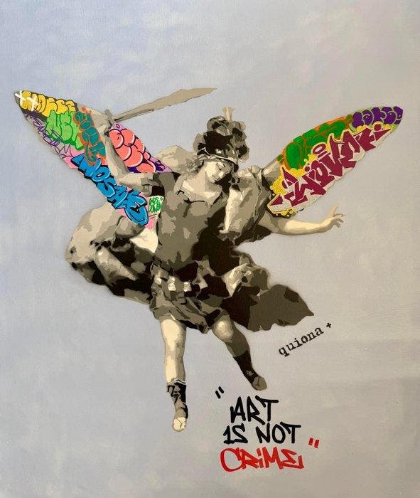 Quiona+ - ‘Saint Michael the Archangel’ XL, Antiek en Kunst, Kunst | Schilderijen | Modern