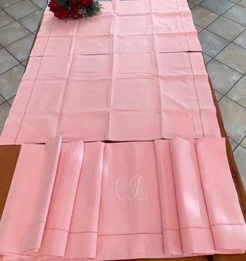 lenzuolo con cifre ricamate a mano. - Drap de lit (3) - 2.58