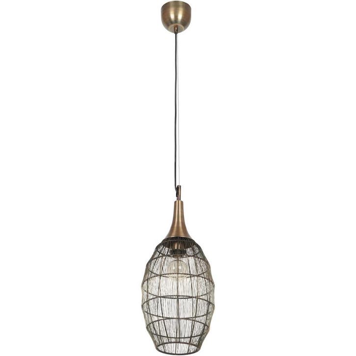 Bronzen Metalen LED Hanglamp - Energiezuinig met E27 Fitting, Huis en Inrichting, Lampen | Hanglampen, Nieuw, Verzenden