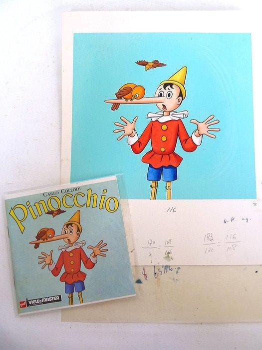 Viewmaster Original Artwork and Stereo Slides for Pinocchio, Collections, Appareils photo & Matériel cinématographique