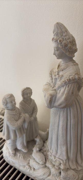 Beeld, Apparition de la Salette - 25.4 cm - Biscuit, Antiek en Kunst