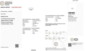 Ring - 18 karaat Witgoud - 1.48ct. tw. Diamant (Natuurlijk)