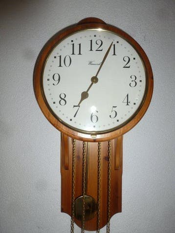 Pendule à balancier - - Chêne - 1970-1980, Antiquités & Art, Antiquités | Horloges