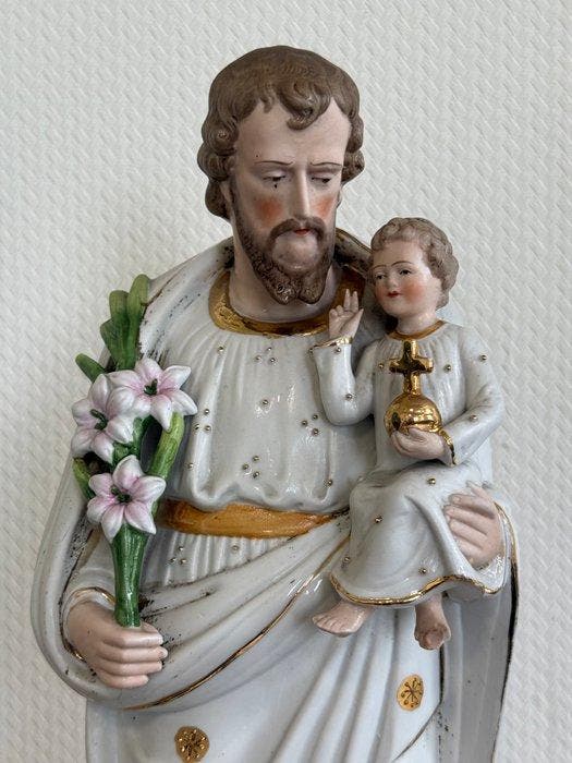 Figuur - Saint Joseph - 50 cm - Biscuit porselein, Antiquités & Art, Art | Art non-occidental