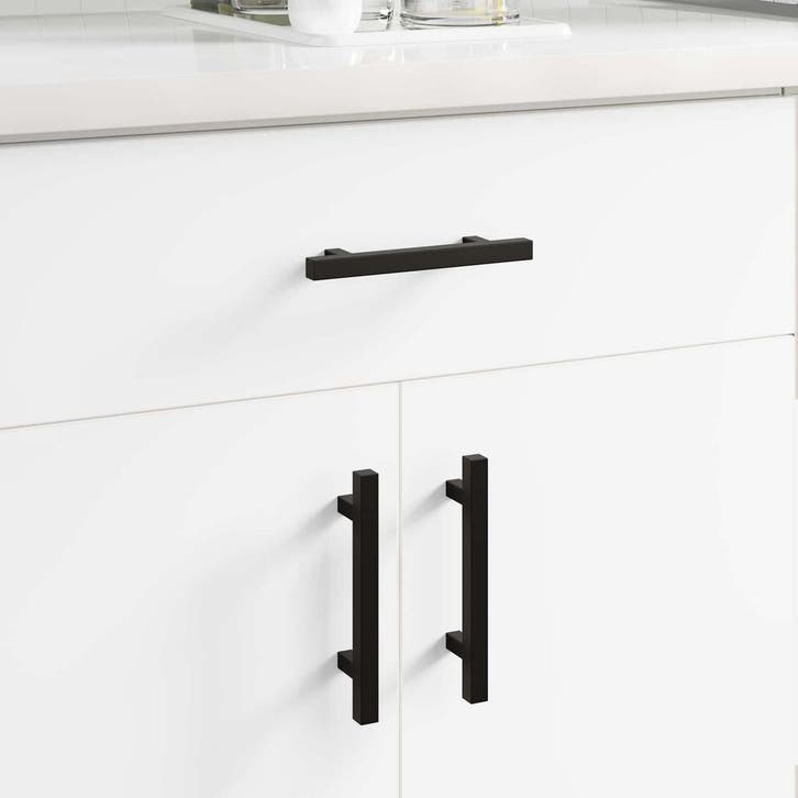 vidaXL Kast Handvat 12 pcs Zwart 150 x 12,3 x 35,2 mm, Bricolage & Construction, Serrurerie de bâtiment & Dispositif de fermeture