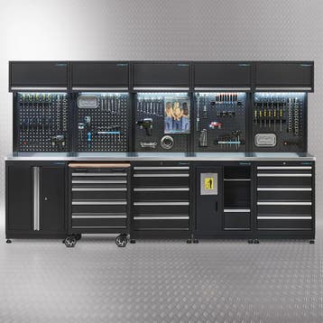 Datona Werkplaatsinrichting PREMIUM met RVS werkblad 340 cm, Doe-het-zelf en Bouw, Werkbanken, Ophalen of Verzenden, Nieuw