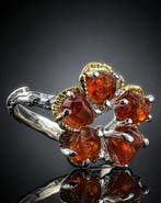Spessartien - Zilver - Ring - Fiery Bloom