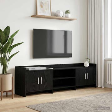 vidaXL TV Kast 168 x 33 x 47 cm Zwart eiken Bewerkt hout, Verzenden, Nieuw