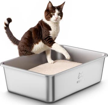 Grote RVS Kattenbak | Retour deal | Snel weg = plezant, Dieren en Toebehoren, Verzenden, Zo goed als nieuw, Open