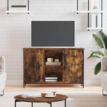 vidaXL Tv-meubel 100x35x65 cm bewerkt hout gerookt, Verzenden