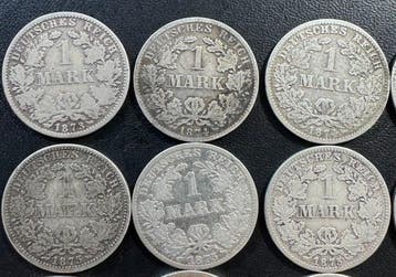 Duitsland, keizerrijk Collection of 1 Mark silver coins