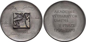 Medaille 1970 Universitaeten en Schulen Prag, Stadt, Timbres & Monnaies, Verzenden