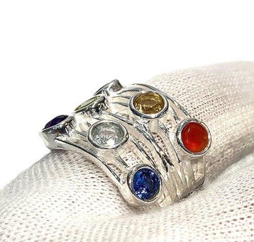 Zonder minimumprijs - Ring Zilver Topaas, Handtassen en Accessoires, Nieuw