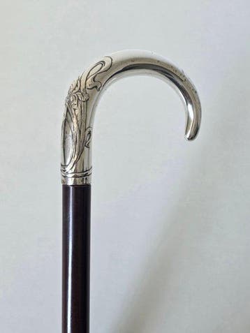 Zilver 800, Gedetailleerde Canne de marche - Argent 800 -, Antiquités & Art