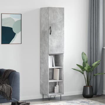 vidaXL Hoge kast 34,5x34x180 cm bewerkt hout betongrijs, Huis en Inrichting, Kasten | Dressoirs, Verzenden, Nieuw