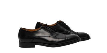 TESTONI - 10 UK - 44 IT - Valdobbiadene Derby Shoes Black, Nieuw