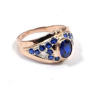 Zonder minimumprijs - Ring - 9 kt. Roségoud, Zilver Spinel -, Nieuw