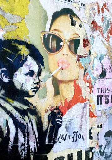 lasveguix (1986) - Urban girls - 55x46cm