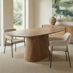 Mangohouten Eettafel Mick Deens ovaal 240×110 cm, Verzenden, Nieuw, Industriële meubels, Ovaal