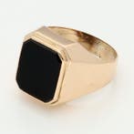 Ring - 18 karaat Roségoud Onyx - Zegelring