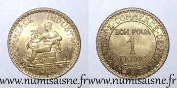 France Frankreich Km 876 1 Franc 1922 Typ Handelskammer, Verzenden, België