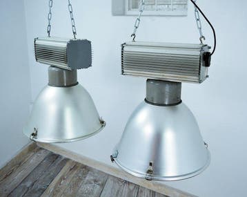 elGO - Plafondlamp - Aluminium, Staal, Glas - Twee lampen