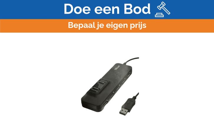 Bieden: High-Quality 7-Port USB 2.0 Hub with Power Adapter, Watersport en Boten, Navigatiemiddelen en Scheepselektronica, Ophalen of Verzenden