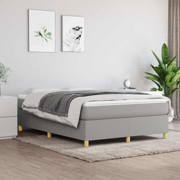 vidaXL Boxspring bed stof lichtgrijs 140x200 cm, Verzenden, Nieuw