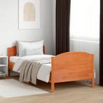 vidaXL Bedframe zonder matras massief grenenhout wasbruin, Verzenden, Nieuw