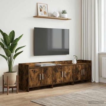 vidaXL TV Kast 168 x 33 x 47 cm Gerookt eiken Bewerkt hout, Verzenden