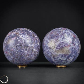 Fascinerend unicorn-mineralenbol-duo – paarse kleurwerelden