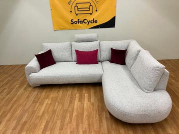 Bouclé wit/grijze design hoekzetel – Nieuw - SofaCycle, Huis en Inrichting, Ophalen of Verzenden, Nieuw